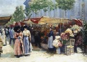 Flower Market Outside the Madeleine Church - Jozef Pankiewicz