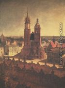 View of the St. Mary's Church from the Town Hall Tower in Cracow - Jan Matejko