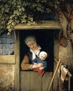 Mother Holding her Child in a Doorway 1667 - Adriaen Jansz. Van Ostade