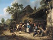 Peasants Carousing and Dancing outside an Inn 1660 - Adriaen Jansz. Van Ostade