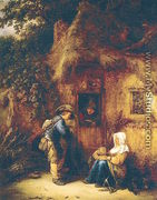 Traveller at a Cottage Door 1649 - Isaack Jansz. van Ostade