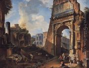 Ideal Landscape with the Titus Arch - Giovanni Paolo Pannini